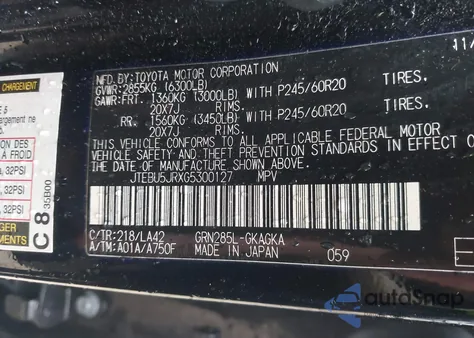 2016 Toyota 4Runner Limited from USA, damaged, VIN JTEBU5JRXG5300127